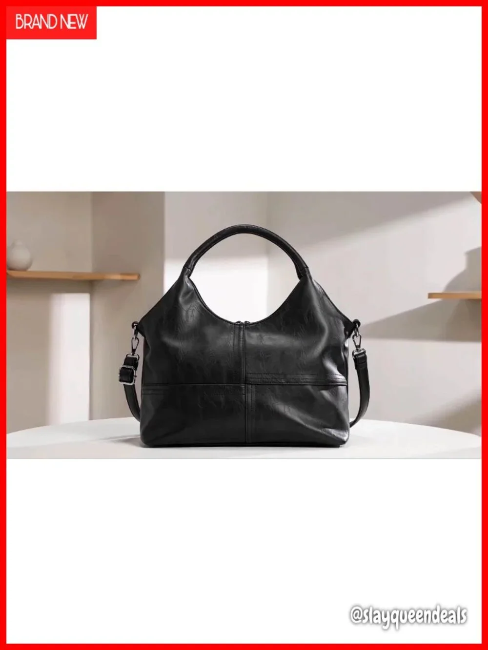 Women Vegan Leather Satchel Hobo Bag Crossbody Adjustable Strap